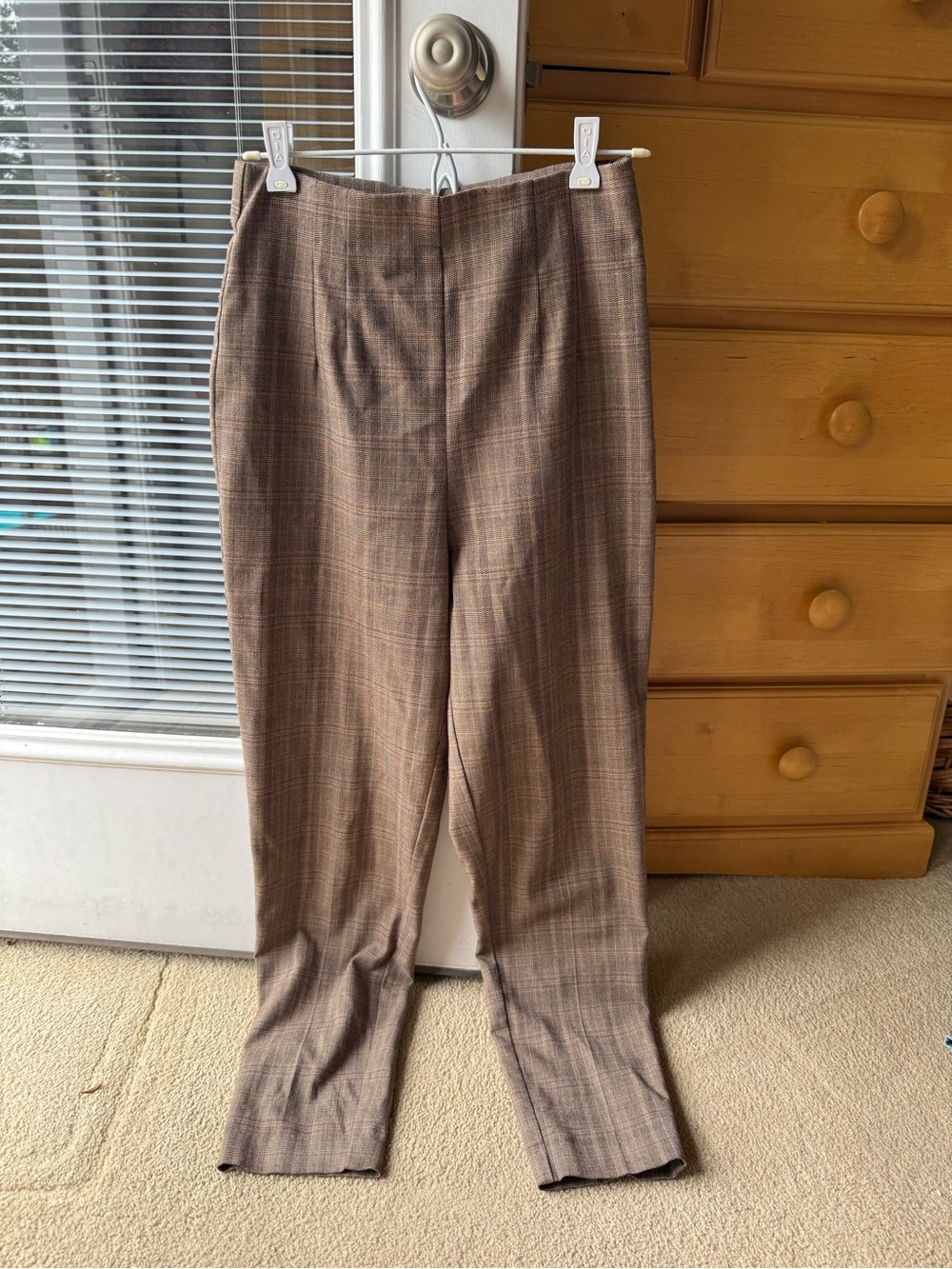 Woman’s Brown Plaid Dress Pants